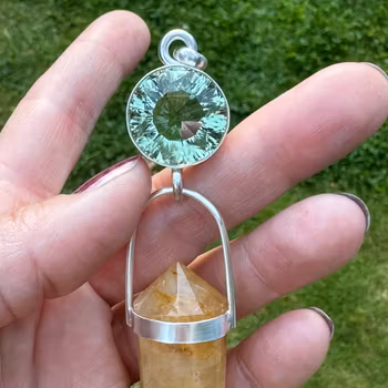 Green amethyst with Golden Healer- masterpiece, Golden Dragon Collection-
