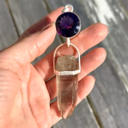 Golden Dragon Collection   Amethyst with Norwegian Smokey Quartz with Anatas.