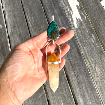 Golden Dragon Collection   Chrysocolla with Golden Healer