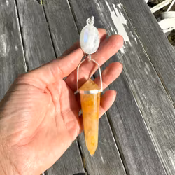 Golden dragon collection   Rainbow moonstone with Golden Healer
