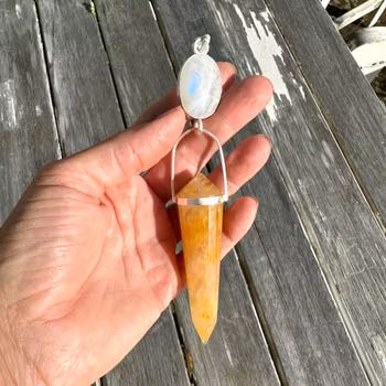 Golden dragon collection   Rainbow moonstone with Golden Healer