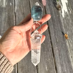 Pleiadan Masterpiece - Aquamarine with cat eye effect with 24 sided Vogel