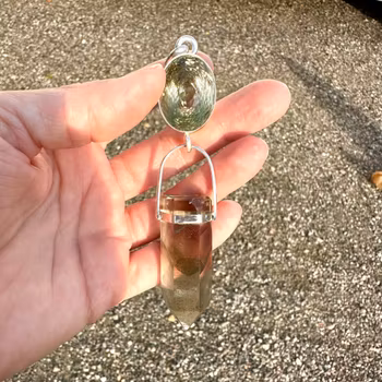 The Dragon King- The Dragon King- Green Amethyst with phantom Lodolite.