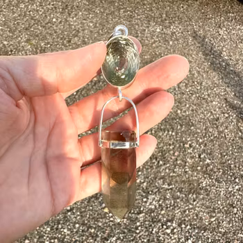 The Dragon King- The Dragon King- Green Amethyst with phantom Lodolite.