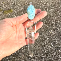 Pleiadan portal to Lemuria and Atlantis- Larimar with Citrine Vogel- masterpiece