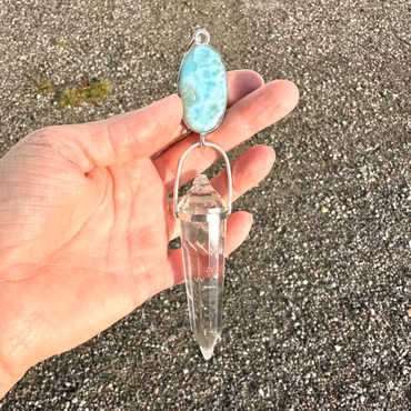 Pleiadan portal to Lemuria and Atlantis- Larimar with Citrine Vogel- masterpiece