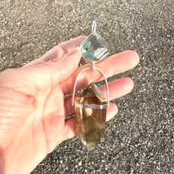 Sacred union  Green Amethyst with double terminated Lodolite