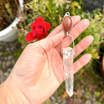 Rutilated quartz with Atlantean laser quartz.