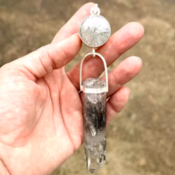 Clear Quartz  with Clear Quartz with amazing incisions from the Himalayas