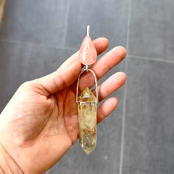 Sisterhood of the Rose and the swan Godess - Morganite with double terminated Citrine.