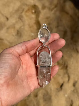White swan- Clear quartz with very special Norwegian clear twin flame quartz.