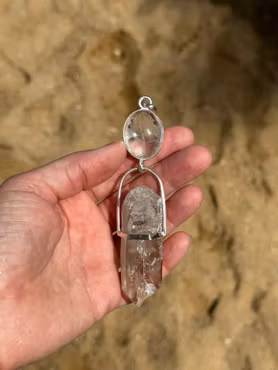 White swan- Clear quartz with very special Norwegian clear twin flame quartz.