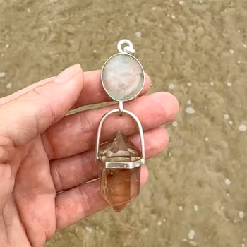 Aquarian age- Aquamarine with naturally double terminated Citrine