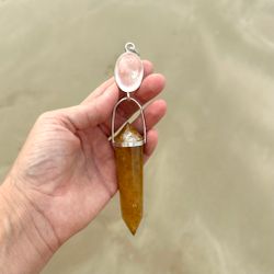 Golden Dragon- Clear Quartz with Golden Healer
