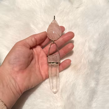 Lemurian Priestess of Love- Rose Quartz with Lemurian Laser quartz