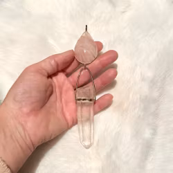 Lemurian Priestess of Love- Rose Quartz with Lemurian Laser quartz