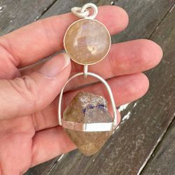 Priestess of Light- Rainbow Moonstone with  Enhydro from the Himalayas