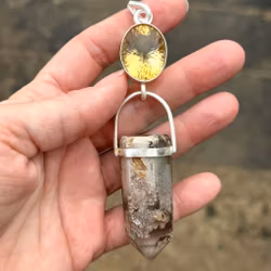 Light is your path- citrine with white Lodolite