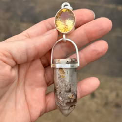 Light is your path- citrine with white Lodolite