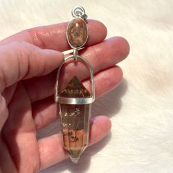 Snake energy and Kundalini force - Fire opal on matrix with dark citrine Vogel.