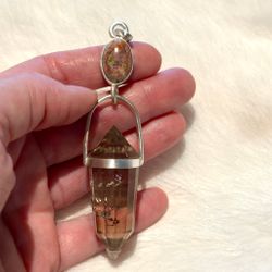 Snake energy and Kundalini force - Fire opal on matrix with dark citrine Vogel.