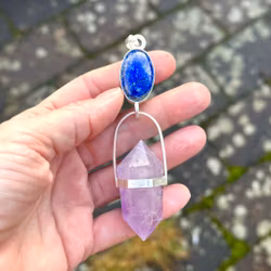 Time of the Priestess- Lapis lazuli with double terminated Amethyst