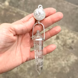 Portal of white healing light- Clear Quartz with Clear Quartz Vogel Crystal