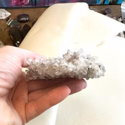 Clear quartz cluster two sided