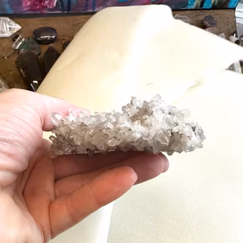 Clear quartz cluster two sided