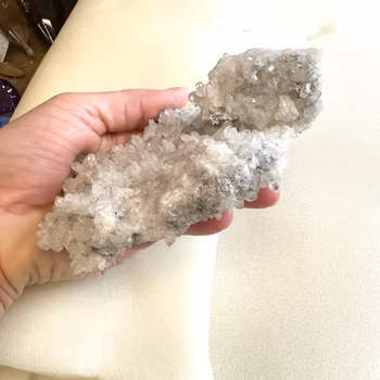 Clear quartz cluster two sided