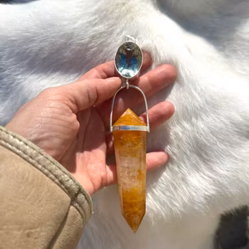 Dragon Queen- Green Amethyst with Golden Healer