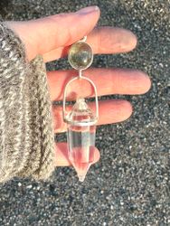 Lemurian Priestess of water- Aquamarine with Clear Quartz Vogel Crystal