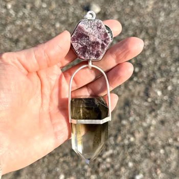 Earth Oracle-  Raw Ruby with Black Tourmaline Crystals with Lodolite with Phantoms
