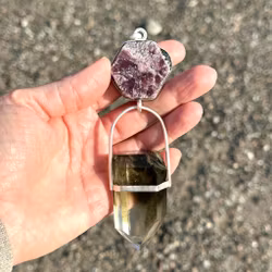 Earth Oracle-  Raw Ruby with Black Tourmaline Crystals with Lodolite with Phantoms