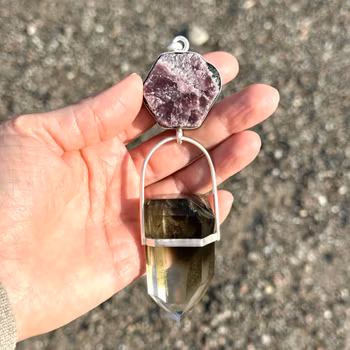 Earth Oracle-  Raw Ruby with Black Tourmaline Crystals with Lodolite with Phantoms