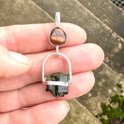 Oracle of the Golden Dragon- fire Agate with Epidote.