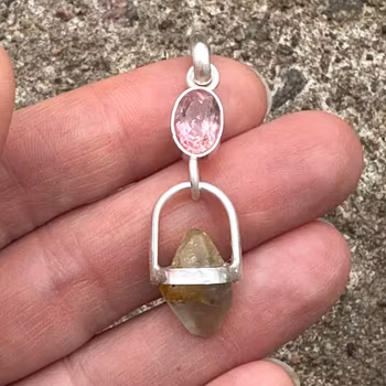 Oracle of Mary Magdalene and the sisterhood of the rose- Pink Tourmaline with Raw Sapphire.