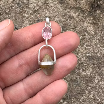 Oracle of Mary Magdalene and the sisterhood of the rose- Pink Tourmaline with Raw Sapphire.