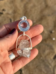 Light Portal of Diamond light- Clear Quartz with double Herkimer Diamond