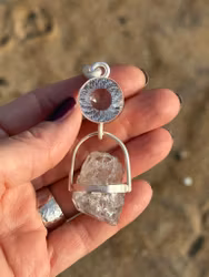 Light Portal of Diamond light- Clear Quartz with double Herkimer Diamond