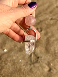 Illuminated Divine Feminine- Morganite with Brandeberg Amethyst with crystals on top