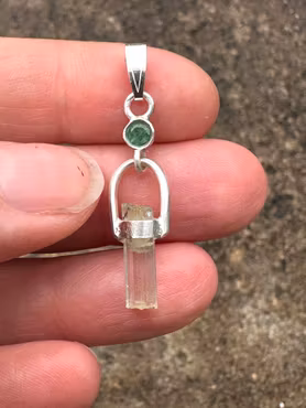 The Gate keeper-  Emerald with Raw Aquamarine Crystal