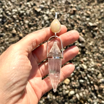 Divine feminine Matrix- White Opal with Clear Quartz Vogel Crystal