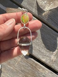 Dragon Egg- Velo Opal with Smokey quartz