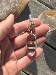 Reawakening and rebirth of the fairy kingdom- Fire opal in matrix with quartz dragon egg