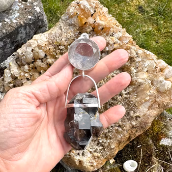 Light portal of Transmutation -Clear Quartz with a golden shimmer of citrine with elestial quartz