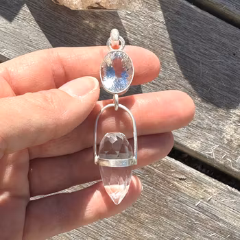 White light portal dragon-  Clear quartz with clear quartz egg.
