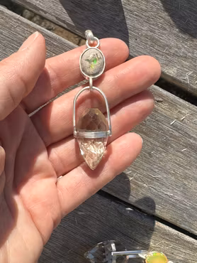 Phoenix  rising- Mexican Fire Opal in Matrix with Citrine Dragon Egg.