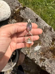 The guardian of the violet flame- Violet Labradorite with naturally double terminated top quality citrine