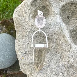 Queen of the magical forest- Faceted Morganite with inclusions with champagne Citrine.